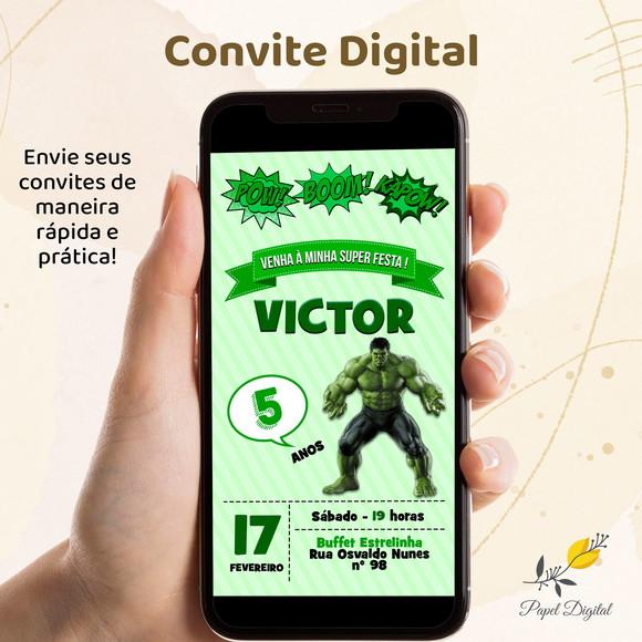 Convite Digital Hulk Modelo 2