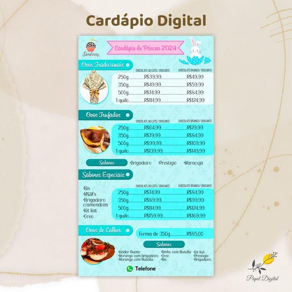 Cardápio Interativo de Páscoa 2 Páginas