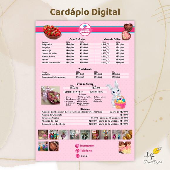 Cardápio Digital Páscoa Modelo 12