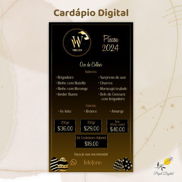Cardápio Digital Páscoa Modelo 11