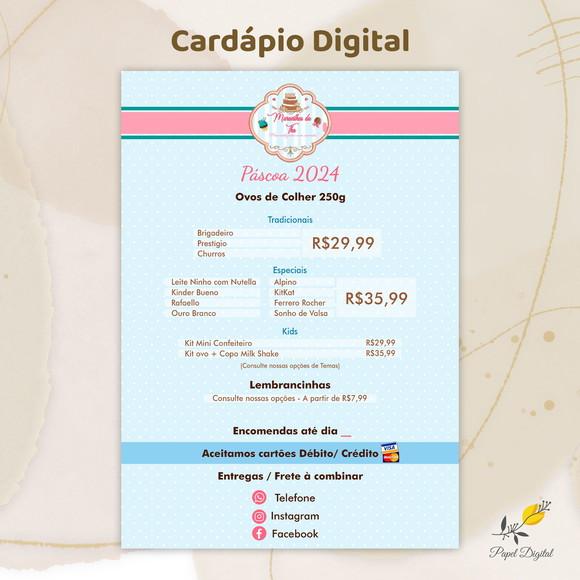 Cardápio Digital Páscoa Modelo 13
