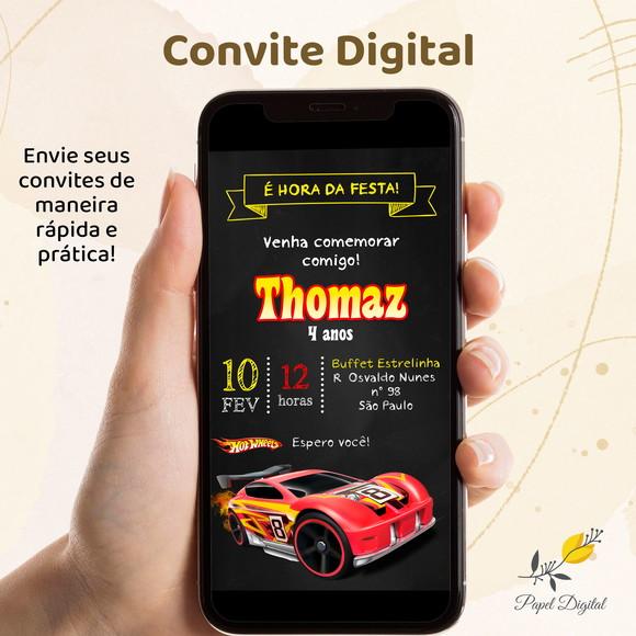 Convite Digital Hot Wheels Modelo 4