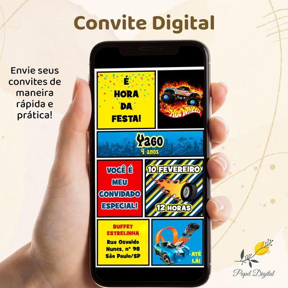 Convite Digital Hot Wheels Modelo 5