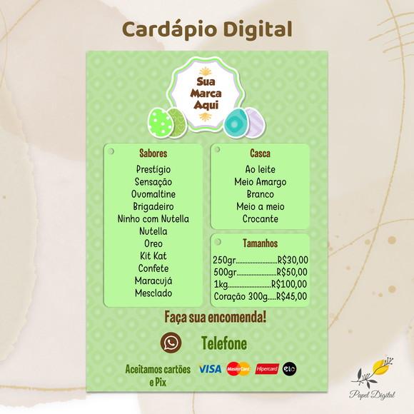 Cardápio Digital Páscoa Modelo 8