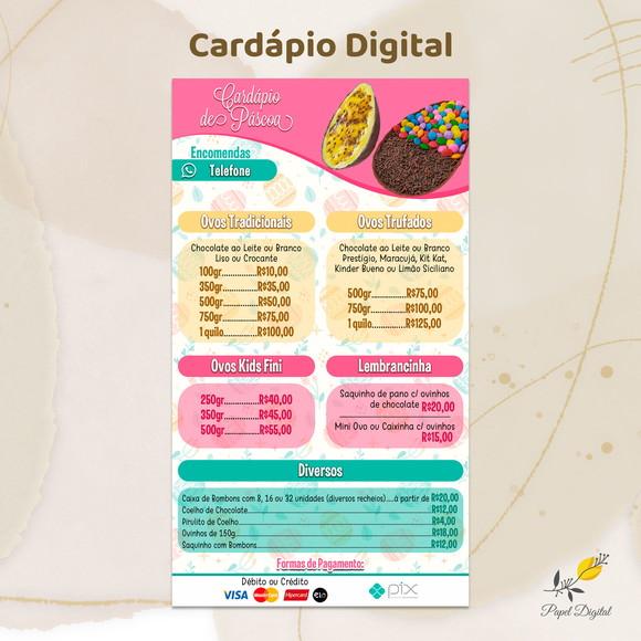Cardápio Digital Páscoa Modelo 9
