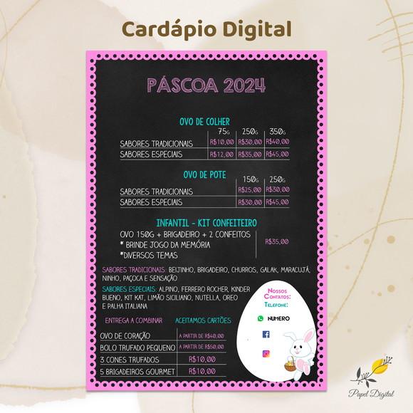 Cardápio Digital Páscoa Modelo 10