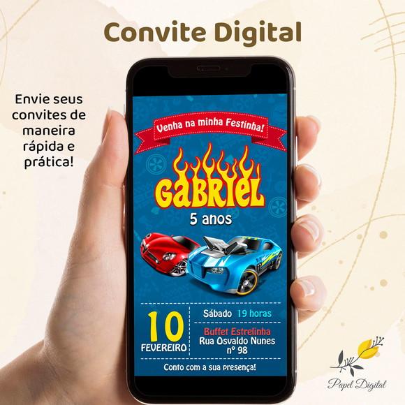 Convite Digital Hot Wheels Modelo 3
