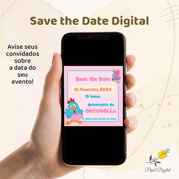 Save The Date Digital Galinha Pintadinha Modelo 2