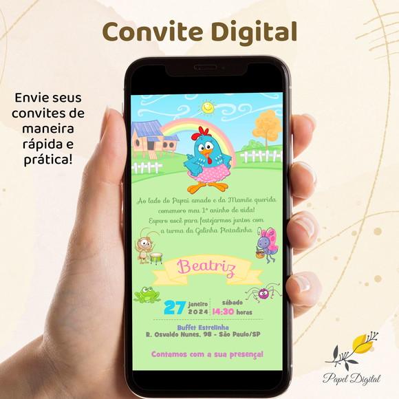 Convite Digital Galinha Pintadinha Modelo 10