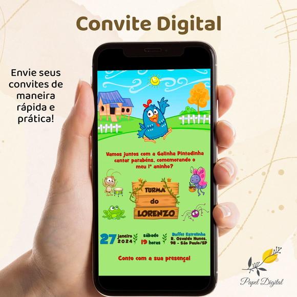 Convite Digital Galinha Pintadinha Modelo 9