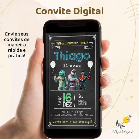 Convite Digital Fortnite