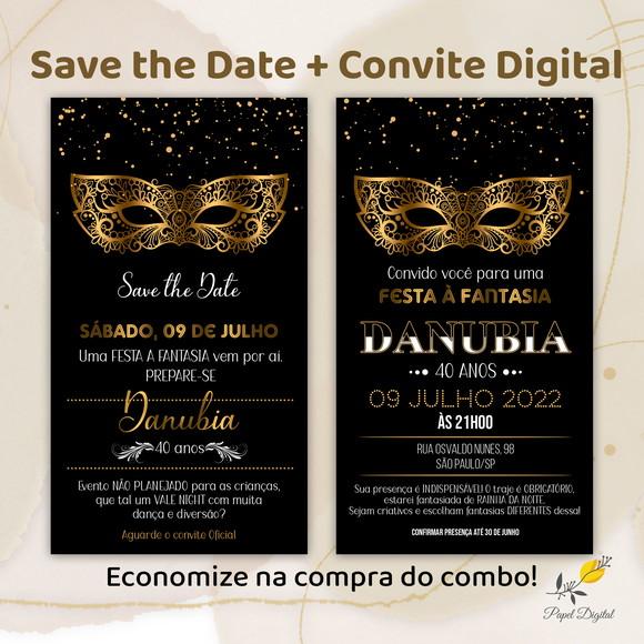 Convite + Save The Date Digital Festa à Fantasia Modelo 2