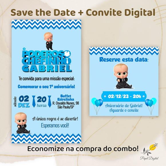 Convite + Save The Date Digital Poderoso Chefinho 2