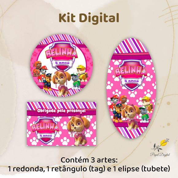 Kit Digital Patrulha Canina Rosa Modelo 2