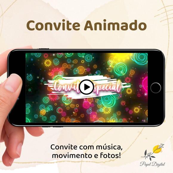 Convite Animado (vídeo) Neon