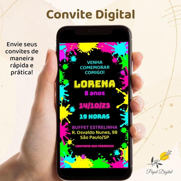 Convite Digital Neon Modelo 6