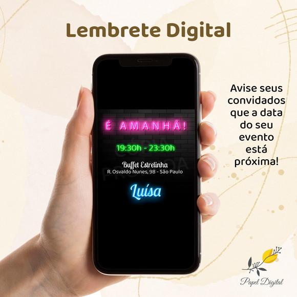 Lembrete Digital Neon Modelo 2