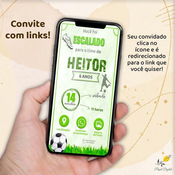 Convite Interativo Futebol Modelo 1
