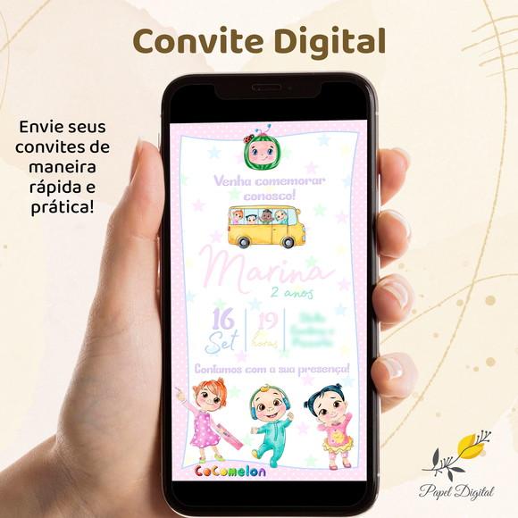 Convite Digital Cocomelon Candy Color