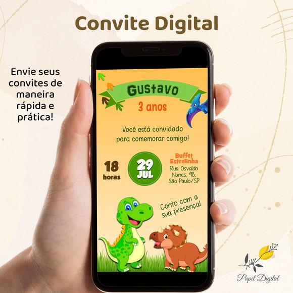 Convite Digital Dinossauro Modelo 6