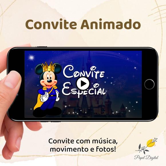 Convite Animado (vídeo) Mickey Realeza