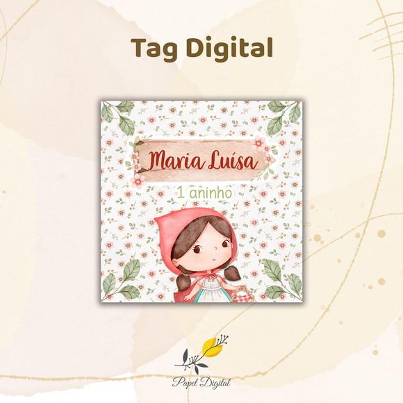 Tag Digital Chapeuzinho Vermelho Modelo 3