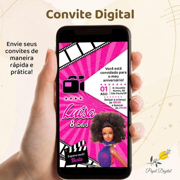 Convite Digital Barbie Modelo 5