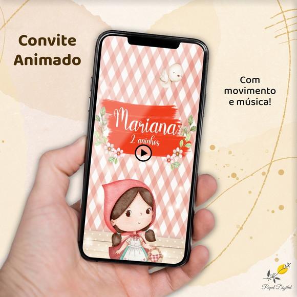 Convite Animado (vídeo) Chapeuzinho Vermelho Modelo 2