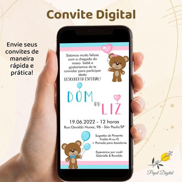 Convite Digital Chá de Revelação Modelo 13