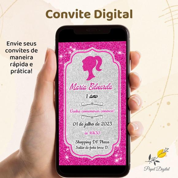 Convite Digital Barbie Modelo 4