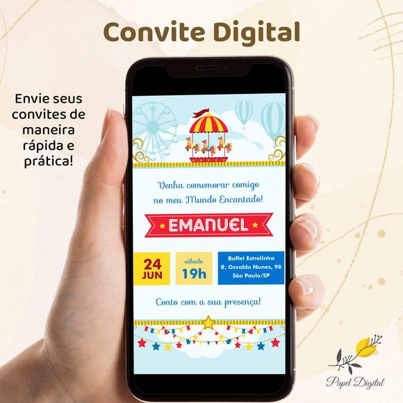 Convite Digital Carrossel Encantado