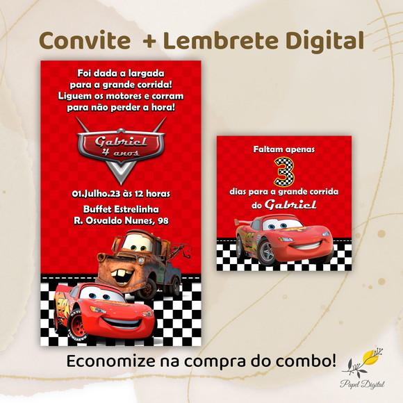 Convite + Lembrete Carros