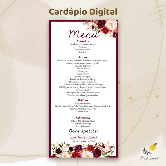 Cardápio Digital Festa de Casamento Modelo 4