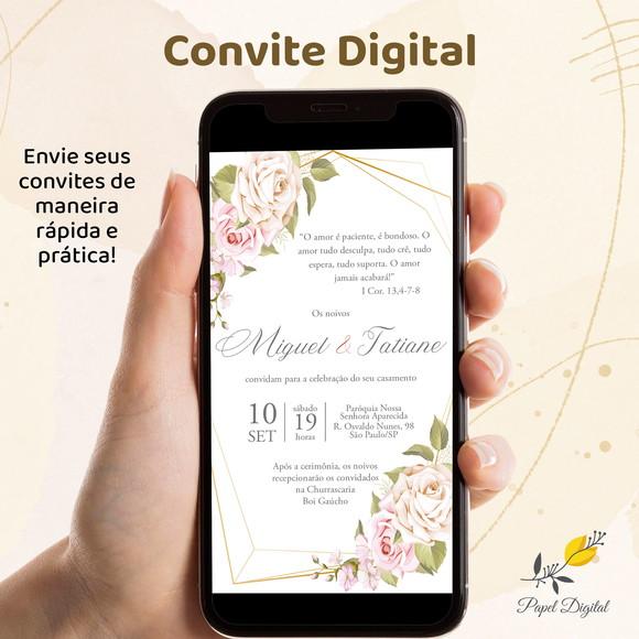 Convite Digital Casamento Modelo 23