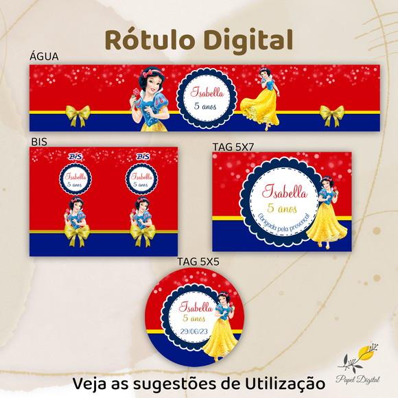 Kit Digital Rótulos Branca de Neve