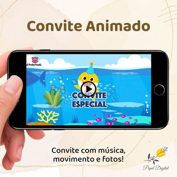 Convite Animado (vídeo) Baby Shark Modelo 2