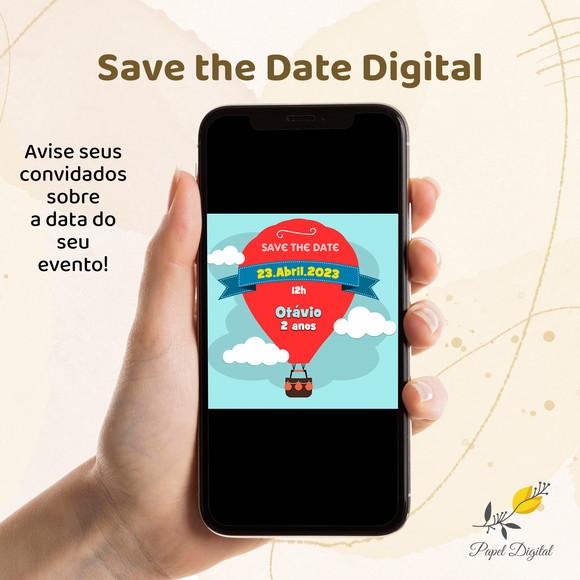 Save The Date Digital Balão Modelo 2