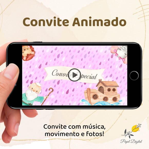 Convite Animado (vídeo) Arca de Noé (menina)