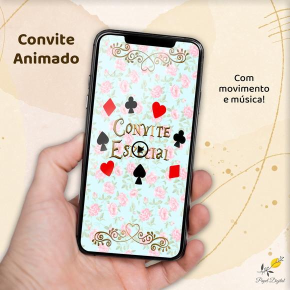 Convite Animado (vídeo) Alice no País das Maravilhas
