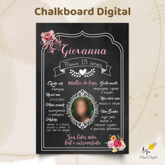 Chalkboard Digital 15 Anos Modelo 2