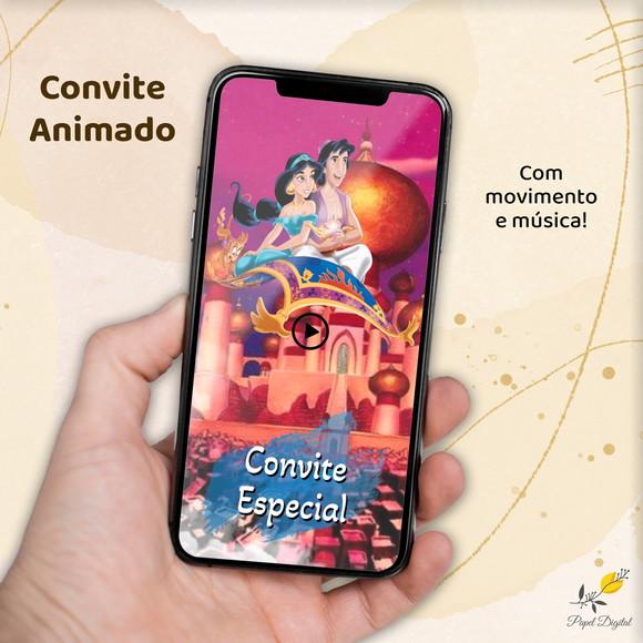 Convite Animado (vídeo) Aladdin