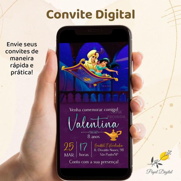 Convite Digital Aladdin Modelo 2