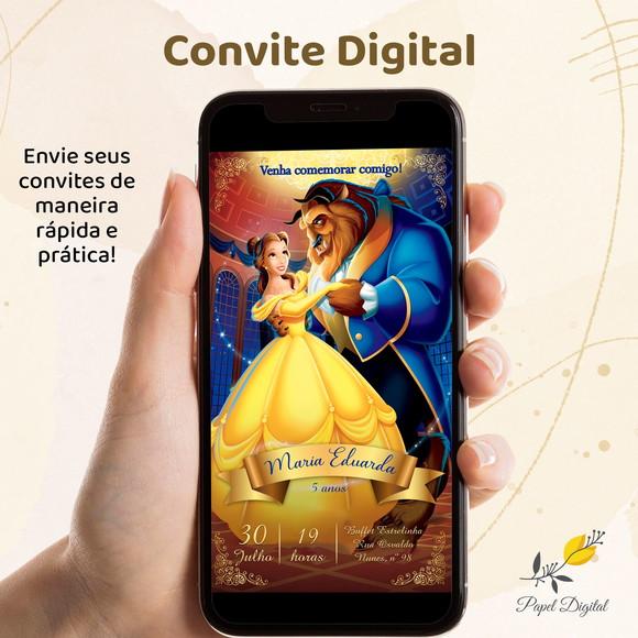 Convite Digital Bela e a Fera Modelo 10