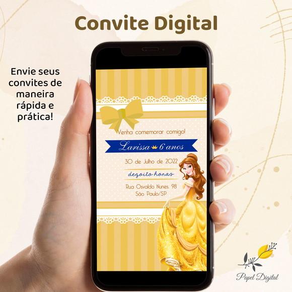 Convite Digital Bela e a Fera Modelo 7