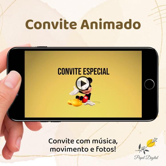 Convite Animado (vídeo) Mickey Modelo 2