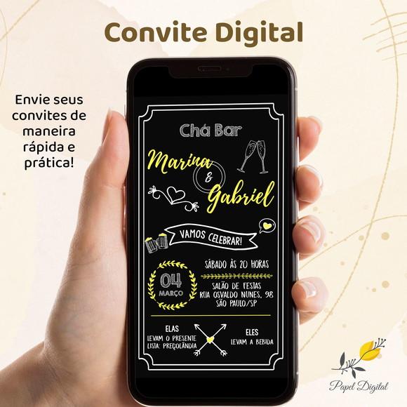 Convite Digital Chá Bar Modelo 5
