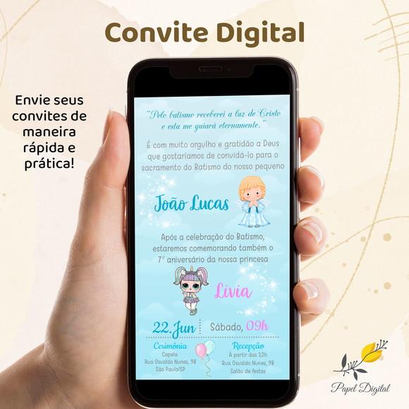 Convite Digital 2 Temas Modelo 8