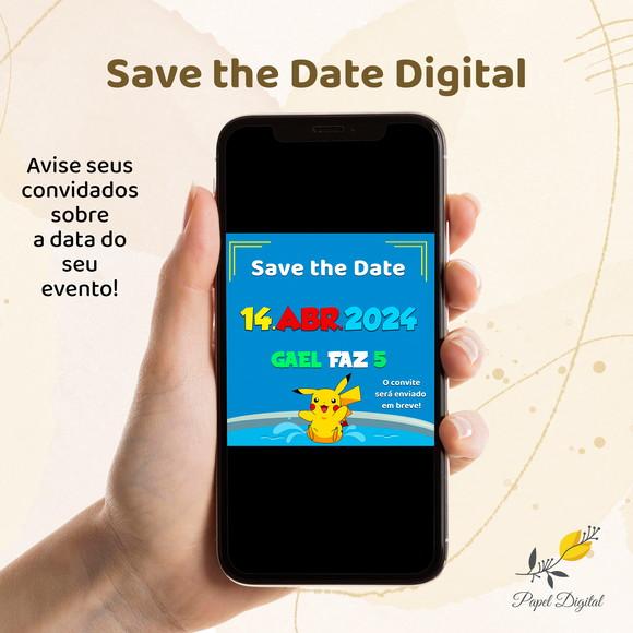 Save The Date Digital Pokemon Modelo 2