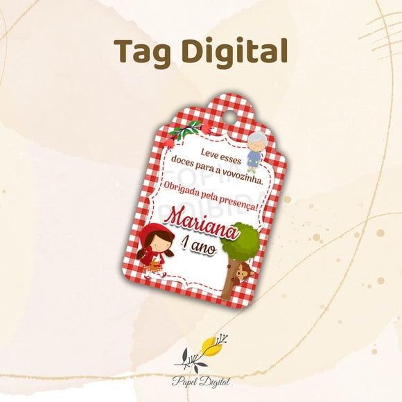 Tag Digital Chapeuzinho Vermelho Modelo 5