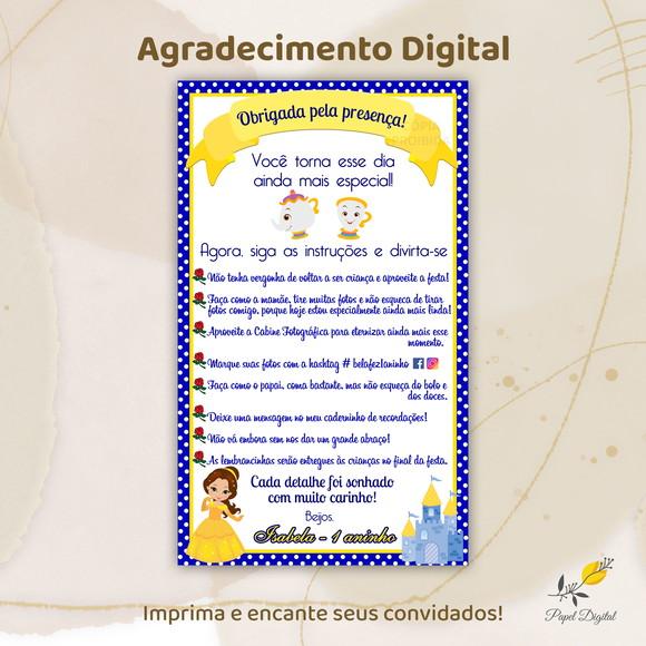 Agradecimento Digital a Bela e a Fera Modelo 2